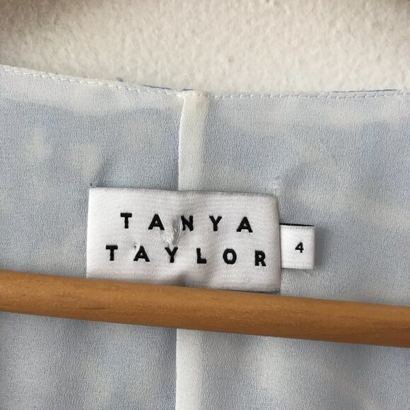 Tanya Taylor Bianka Silk Wrap Dress in Leopard Zebra Light Blue - Picture 9 of 9